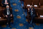 McConnell&nbsp;and Schumer at the joint session of Congress certifying&nbsp;the electoral college votes of the 2020 presidential election on January 7.