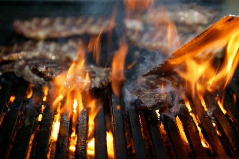Generic - cooking steak on a barbeque. 4 December 2003 THE AGE INVESTOR Pictur