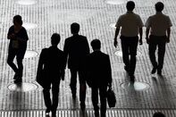 Workers In Central Business District As Japan Releases Jobless Rate Figures