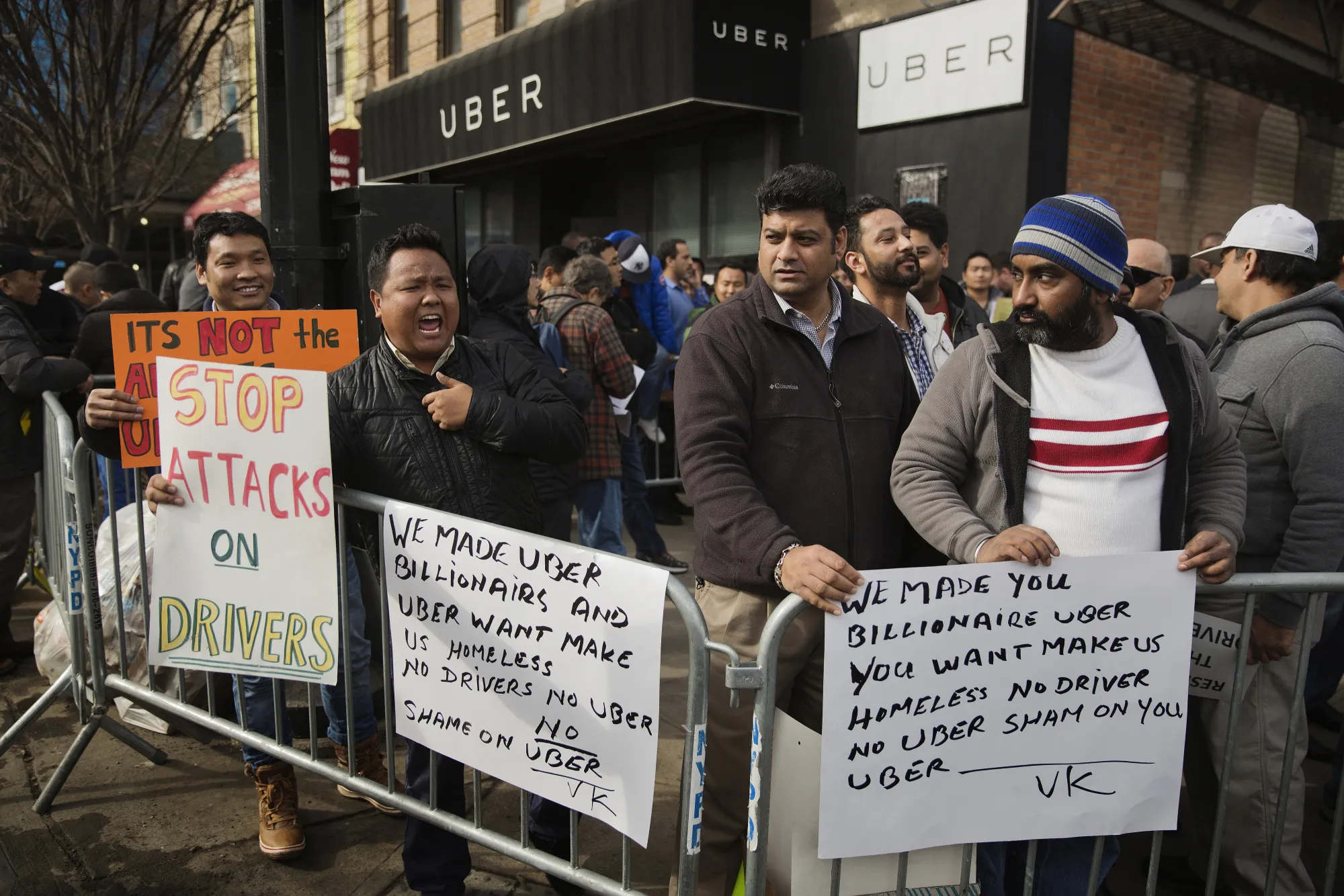 An Uber protest.