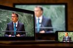 Jair Bolsonaro speaks during the United Nations General Assembly in 2021