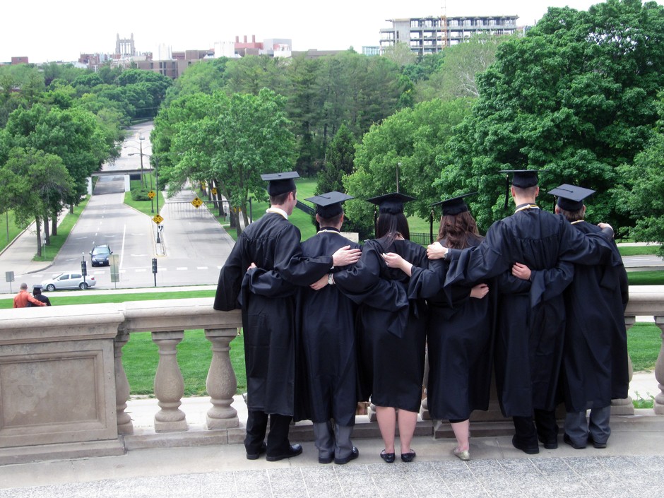 University of Iowa graduates like the ones pictured might consider Des Moines, number 15 on our list.