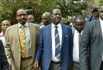 Raila Odinga, center, arrives for a meeting in Nairobi on Oct. 31, 2017.
