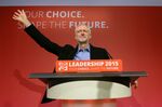 Labour leadership contest. Jeremy Corbyn takes to the stage after he was announced as the Labour Party's new leader.
