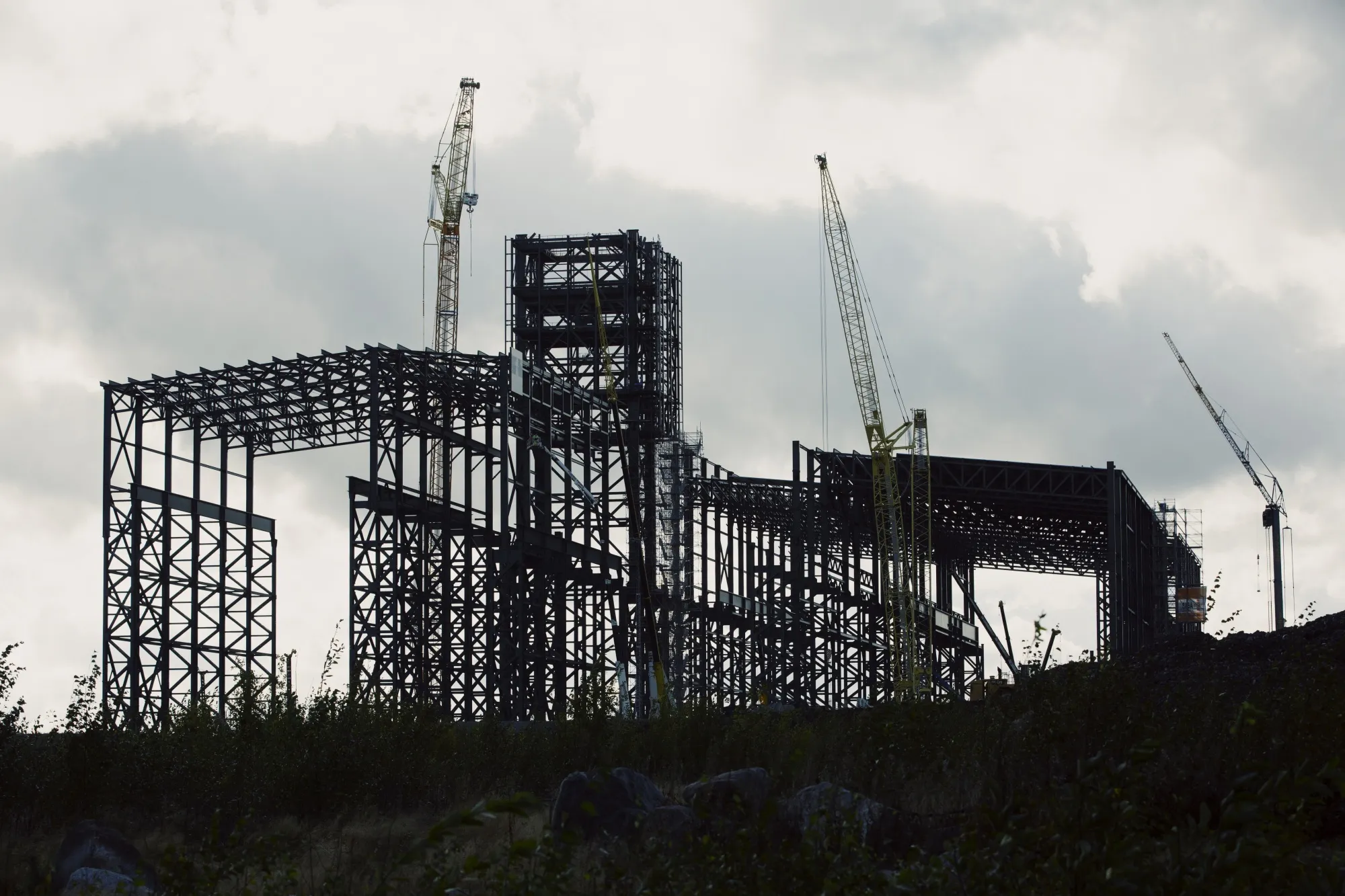 The Stegra AB's green steel factory under construction in Boden, Sweden.