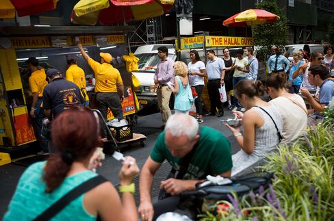 The Halal Guys food cart on West 53rd Street in New York.