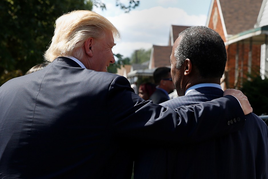 President-elect Donald Trump with Ben Carson in Detroit in September.
