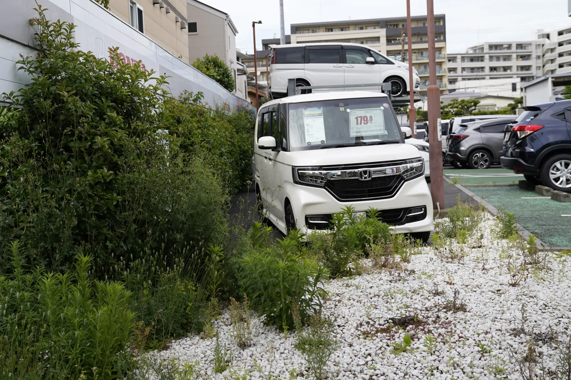 Honda’s N-Box kei car displayed outside a dealership in Tokyo.