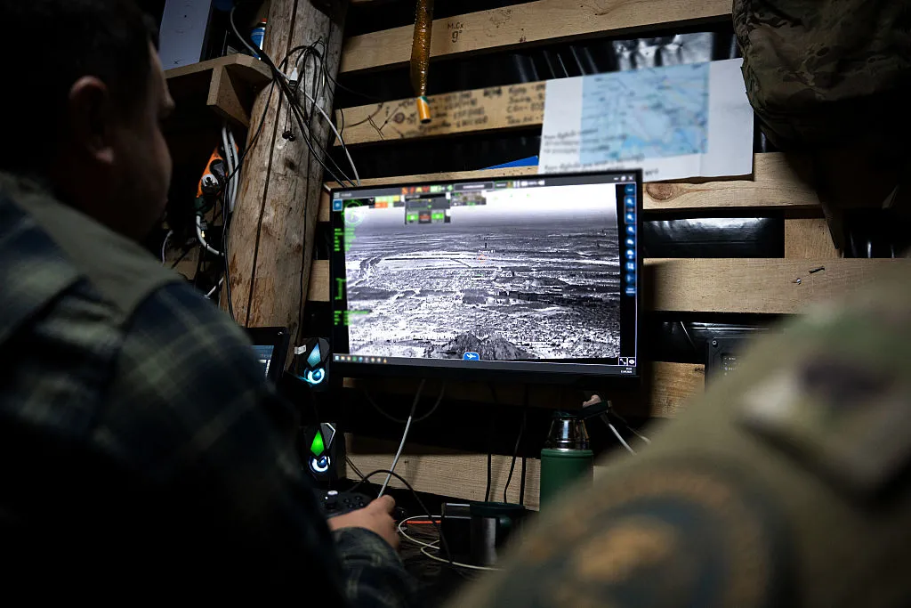 Ukrainians services use a reconnaissance drone to look for Russian logistical facilities.