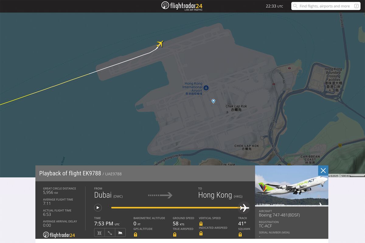Two Dead After Cargo Jet Skids Into the Sea at Hong Kong Airport