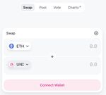 The trading screen for the popular decentralized crypto exchange Uniswap.