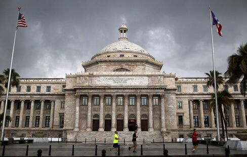 the Puerto Rican Capitol building on July 1, in San Juan, Puerto Rico.