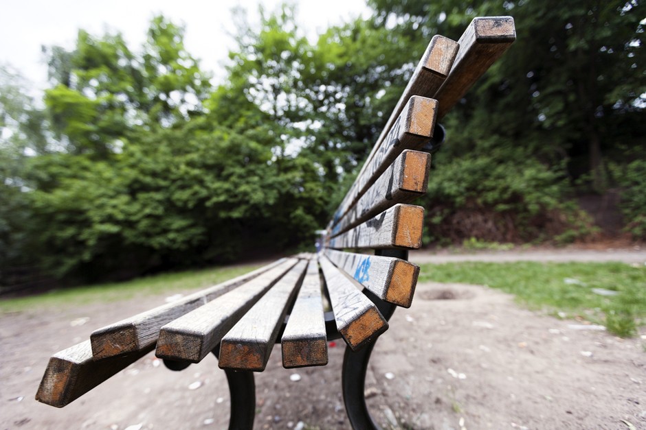 This bench in Kreuzberg's Görlitzer Park is now officially a &quot;drug free zone.&quot; 