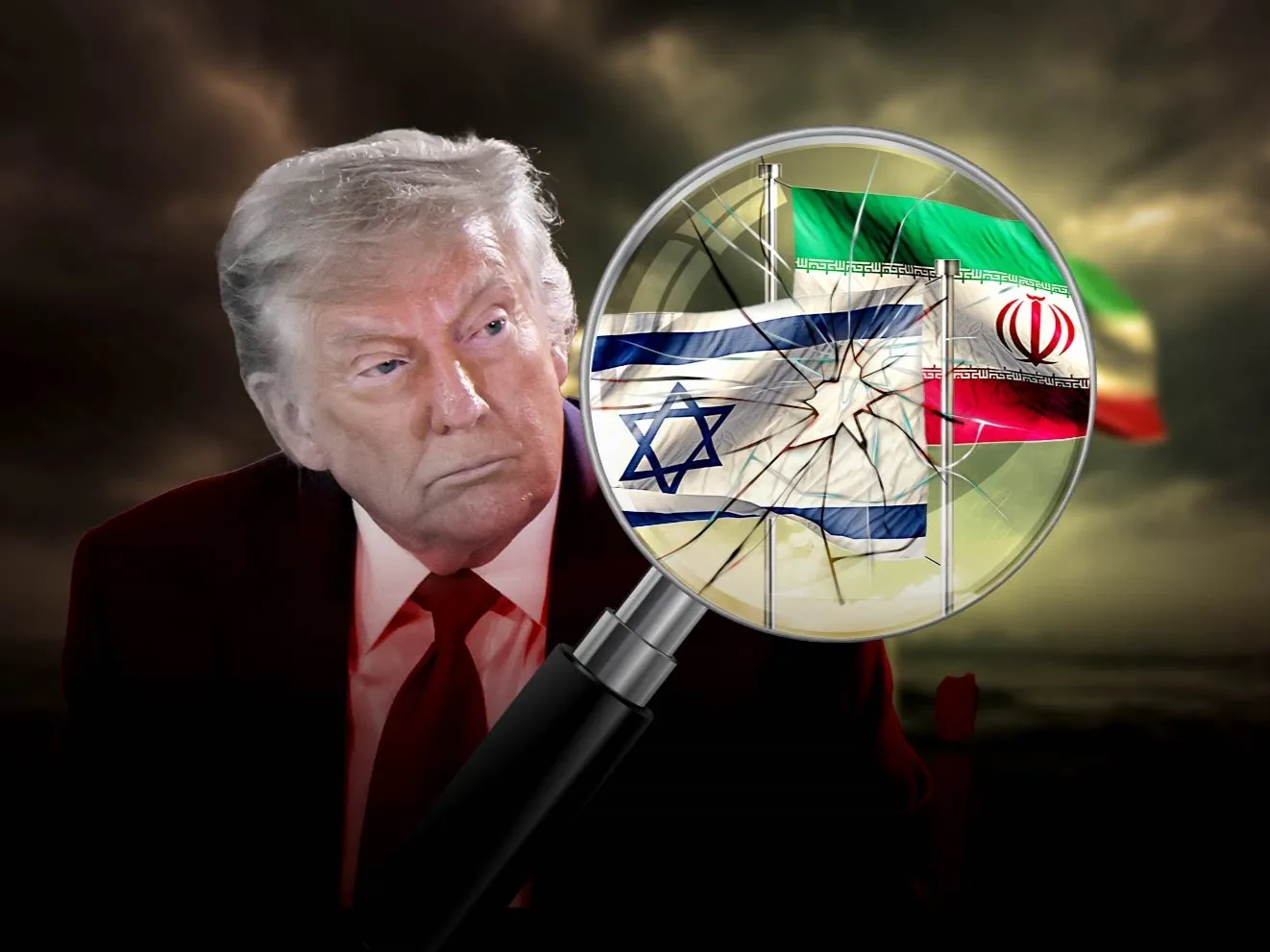 IMAGE_ISREAL_IRAN_MAGNIFIER_CRACK_TRUMP
