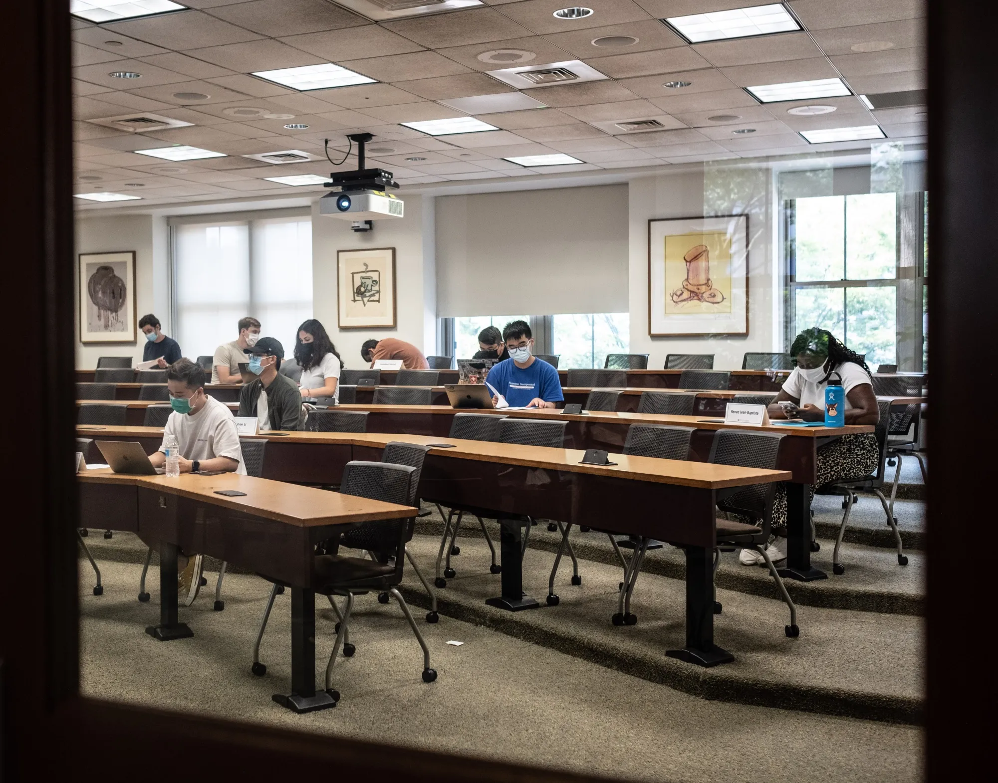 Students during an class at&nbsp;American University in Washington DC in 2021.