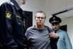 Former Russian Economy Minister Ulyukayev, charged with taking a $2 million bribe, appears at the Zamoskvoretsky District Court in Moscow.