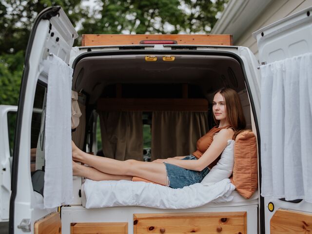 Erin Rau in her van