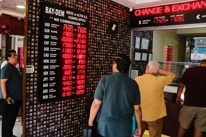 A currency exchange office in Istanbul, Turkey on July 20.