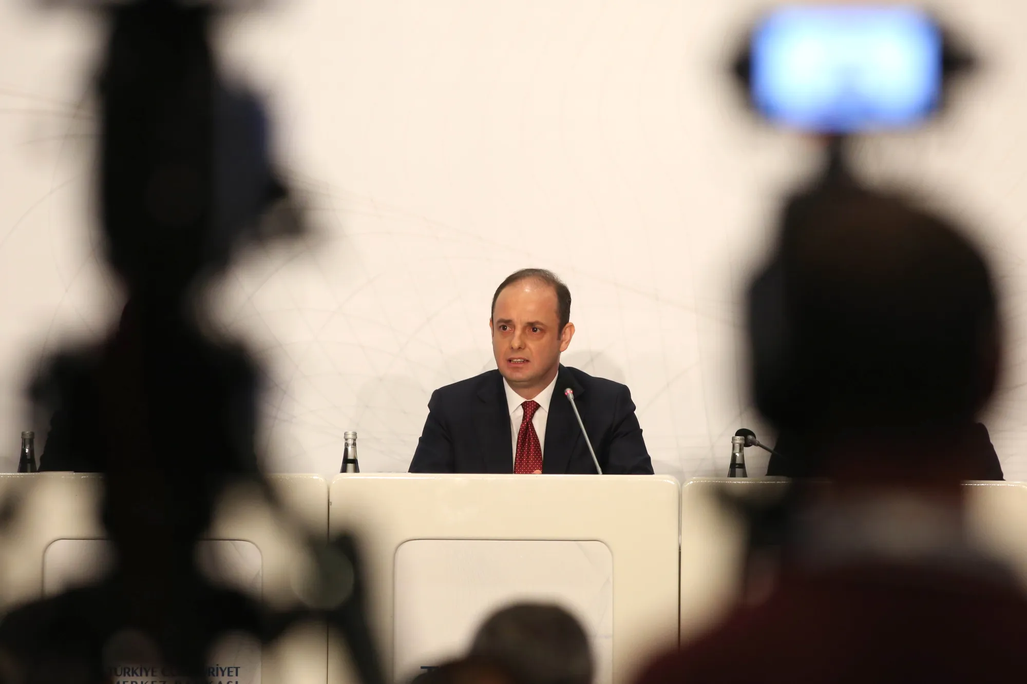 Murat Cetinkaya speaks&nbsp;in Istanbul on July 31.
