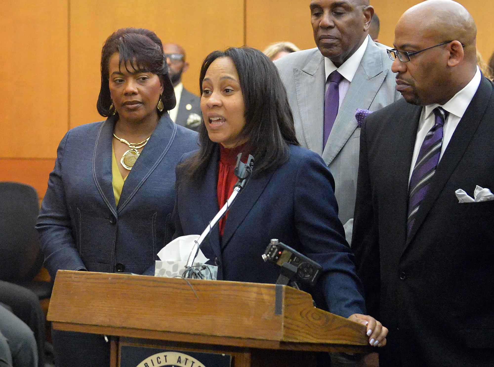 Fani Willis speaks in 2015.