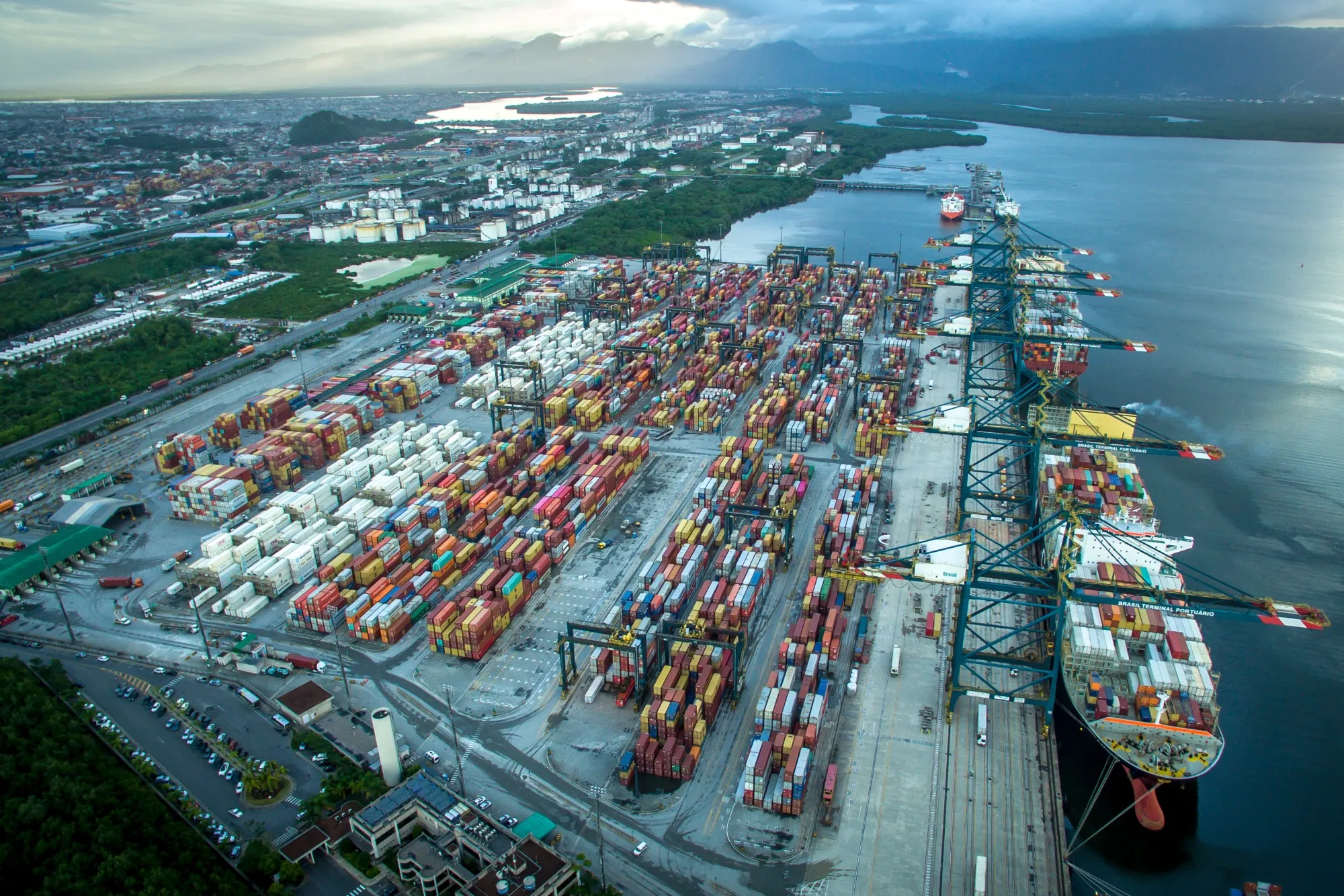 The Port of Santos in Santos, Brazil.
