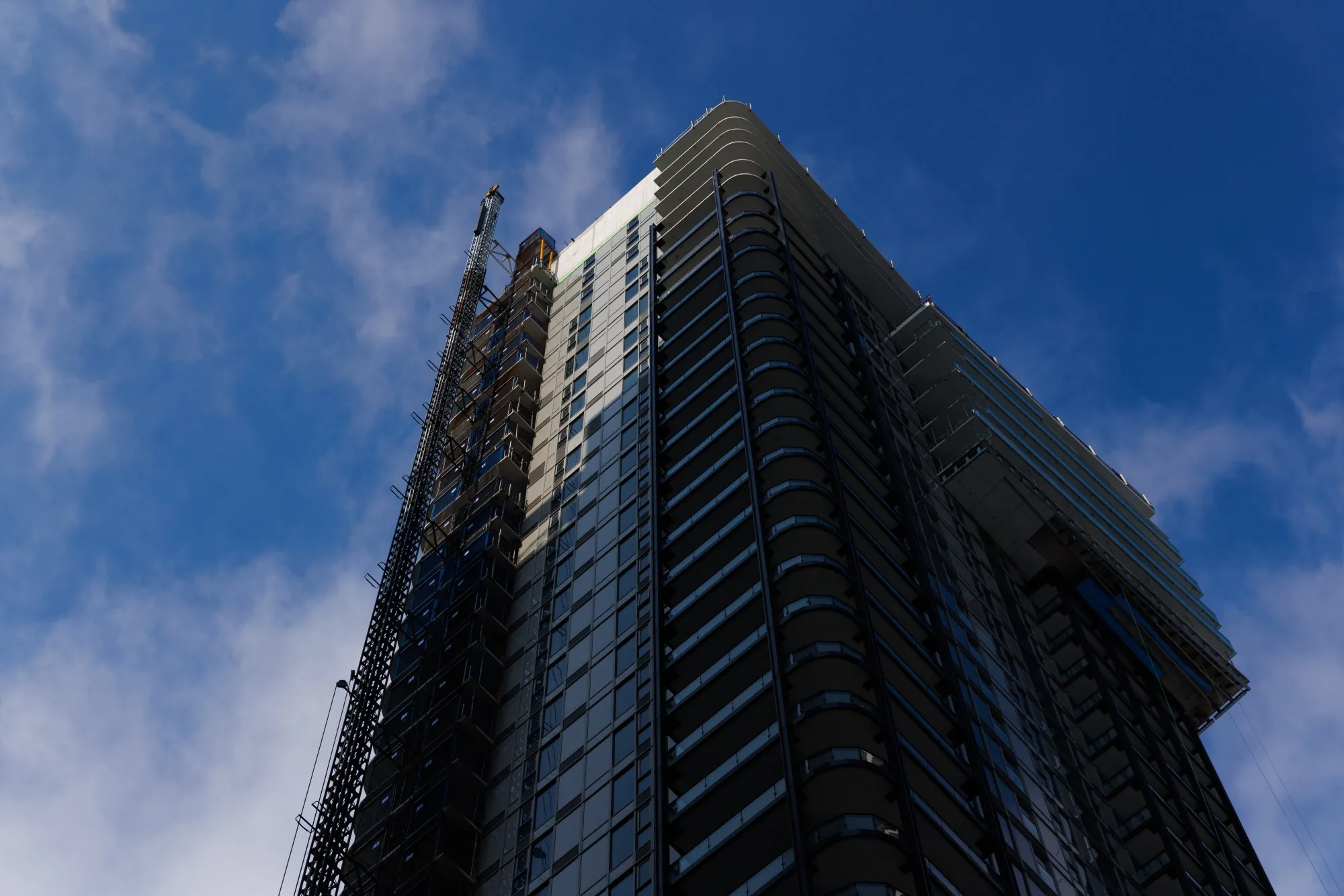 A condo building under construction in Toronto.