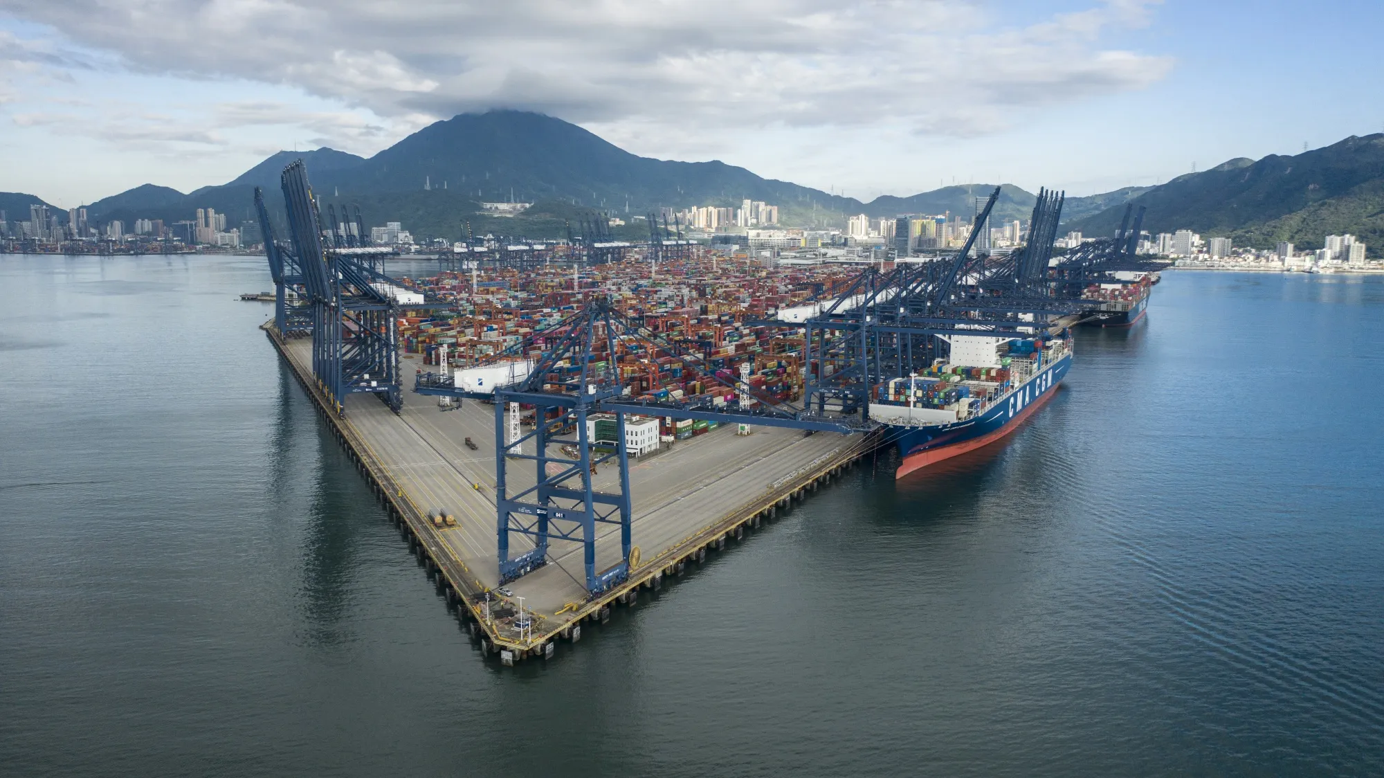 A container ship at the Yantian International Container Terminals in Shenzhen.