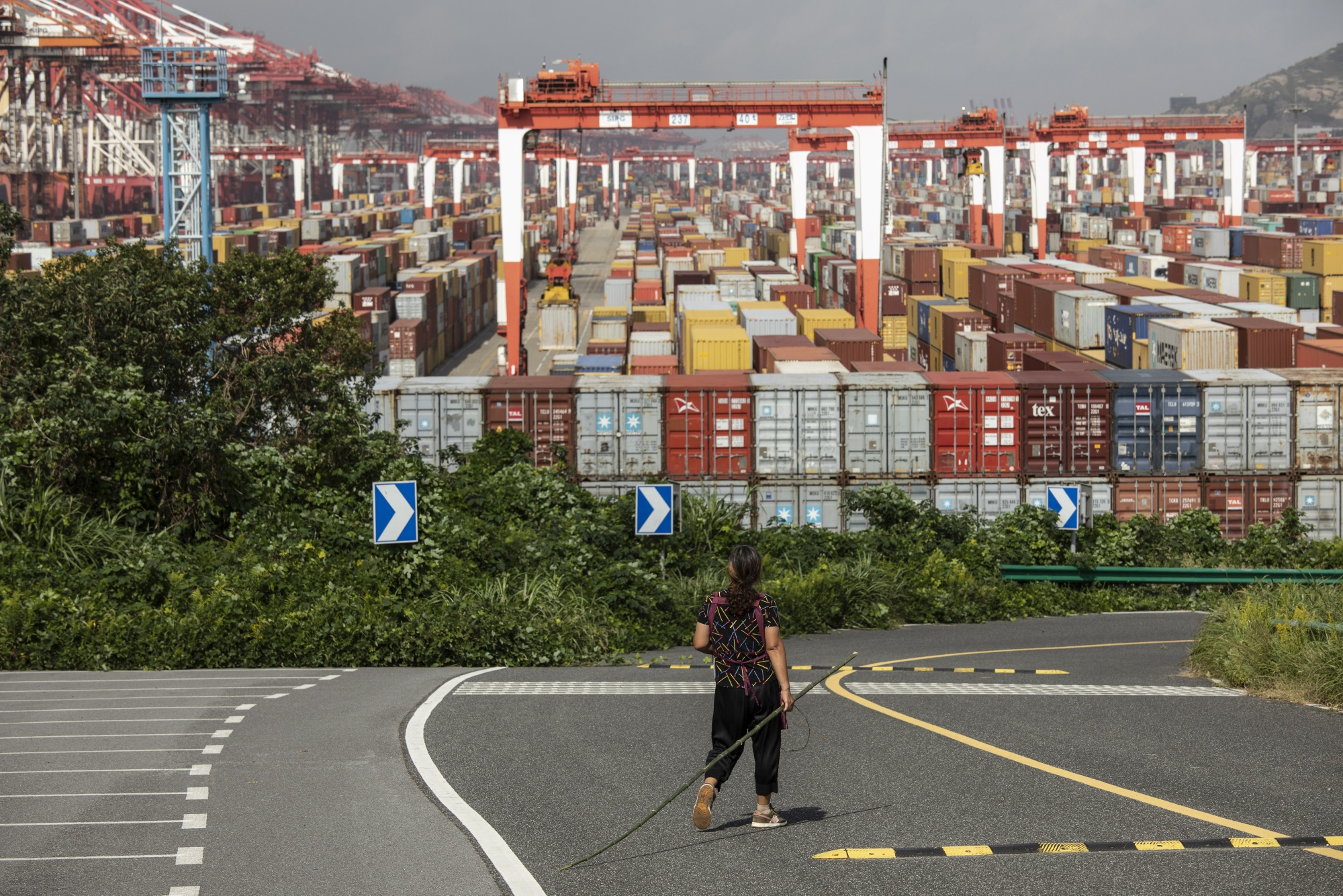 Views of the Yangshan Deepwater Port Ahead of China Trade Figures