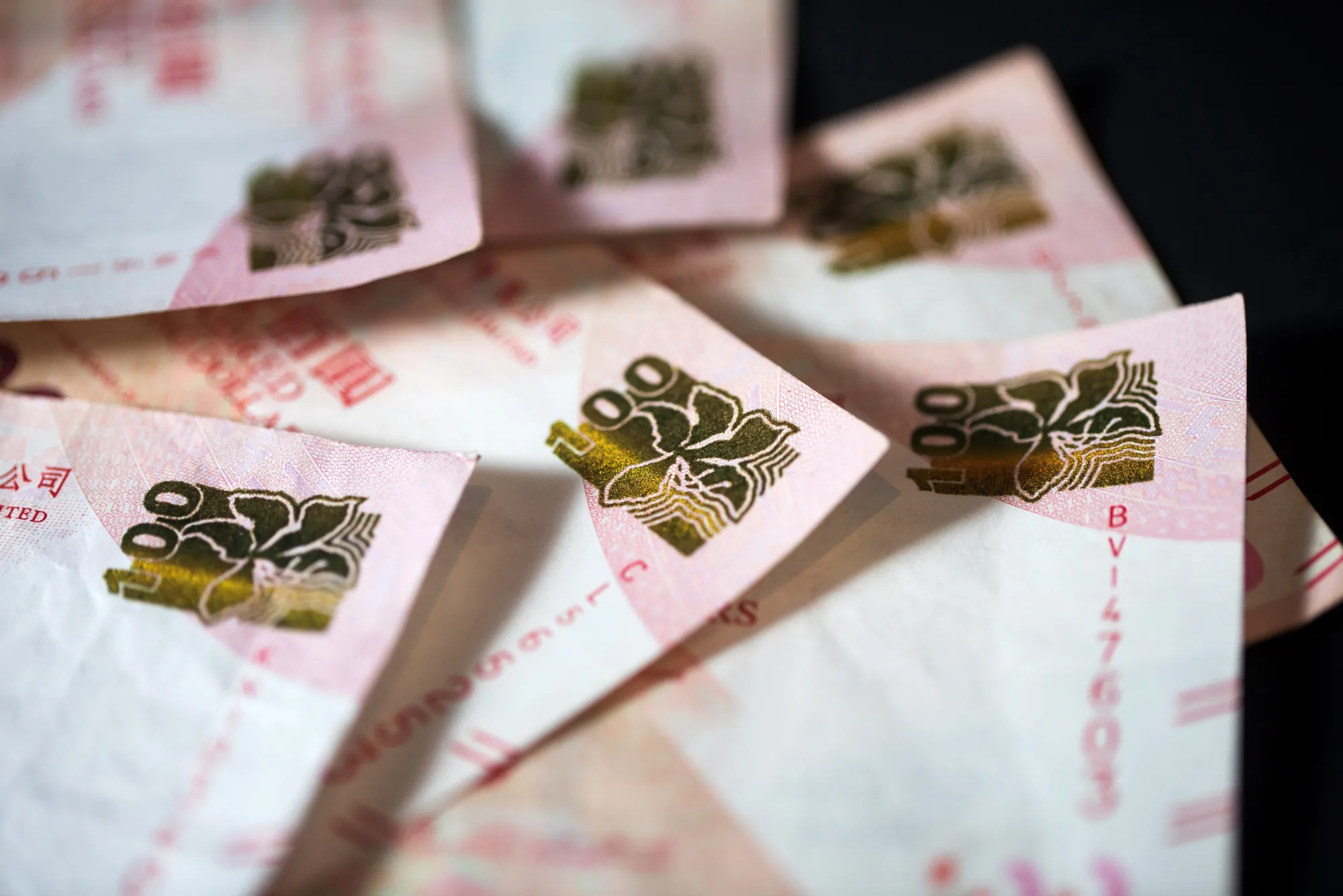 Chinese Yuan, Hong Kong Dollar and U.S. Dollar Banknotes
