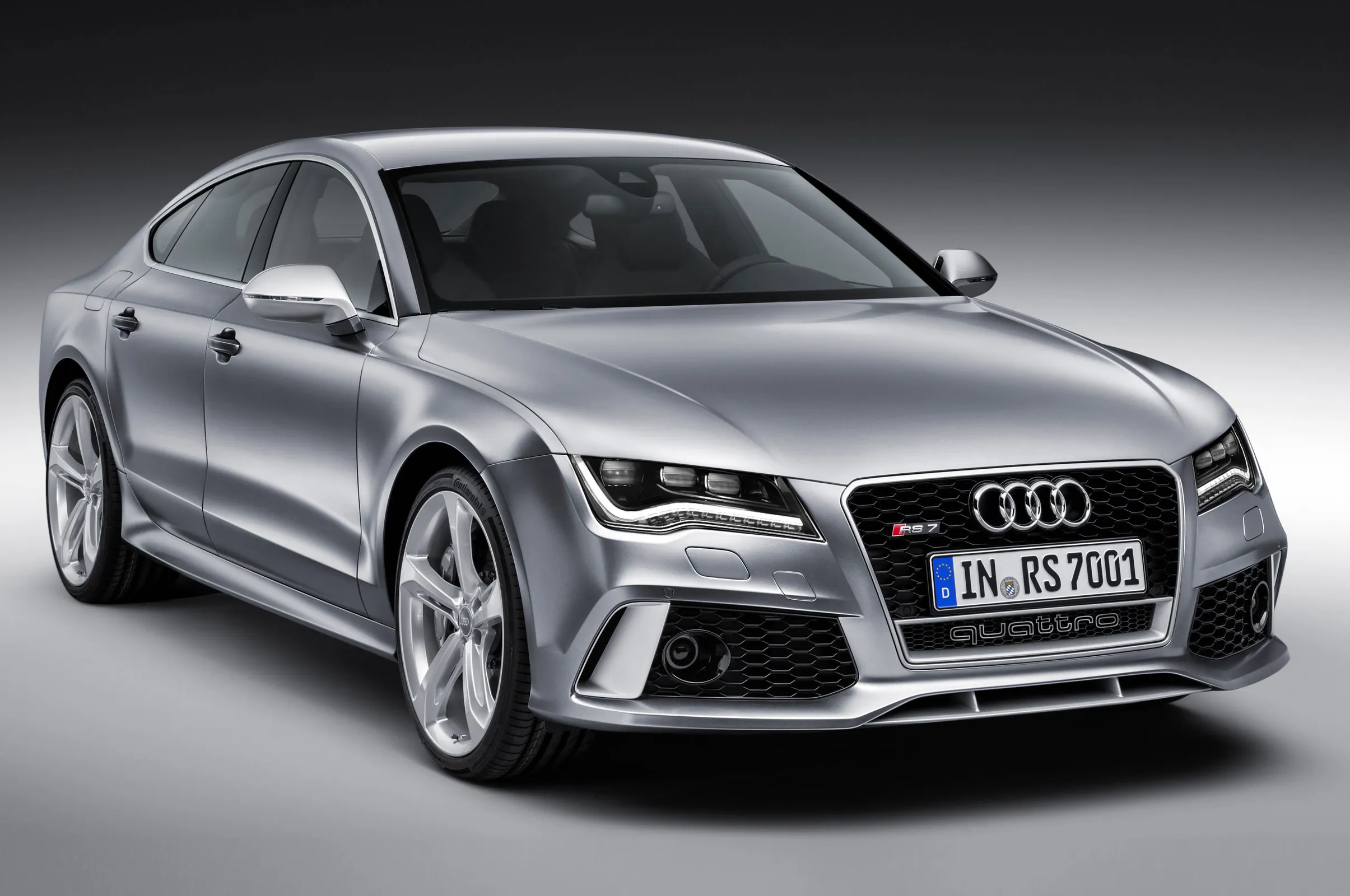 The RS7 is a fast-back four-door sedan Audi introduced last year. It is meant to compete against cars like the Mercedes-Benz CLS63AMG and BMW M6. Source: Audi