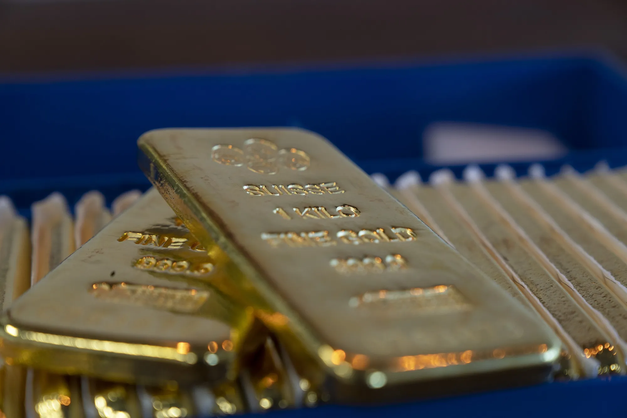 Swiss-made one kilogram gold bars.
