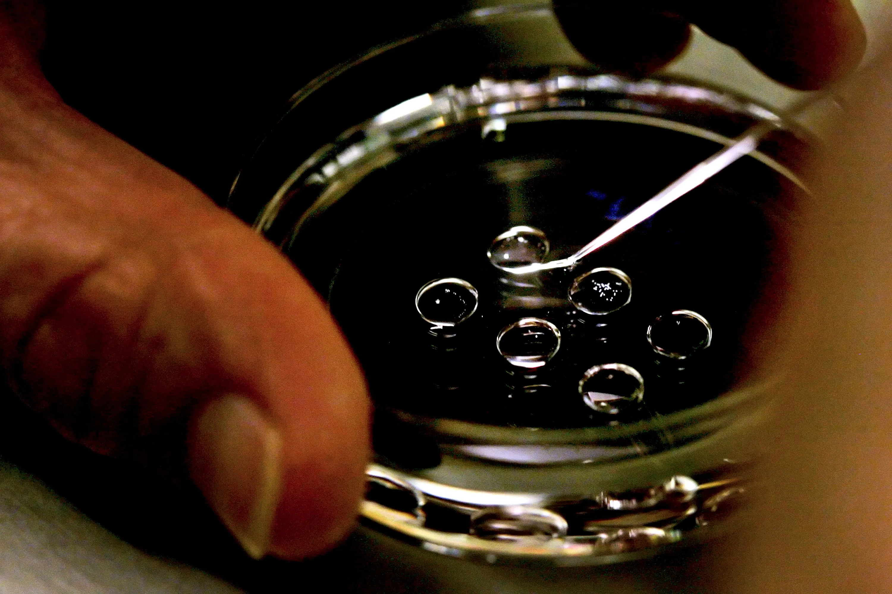 An embryologist works on in vitro fertilization, or IVF, procedure.