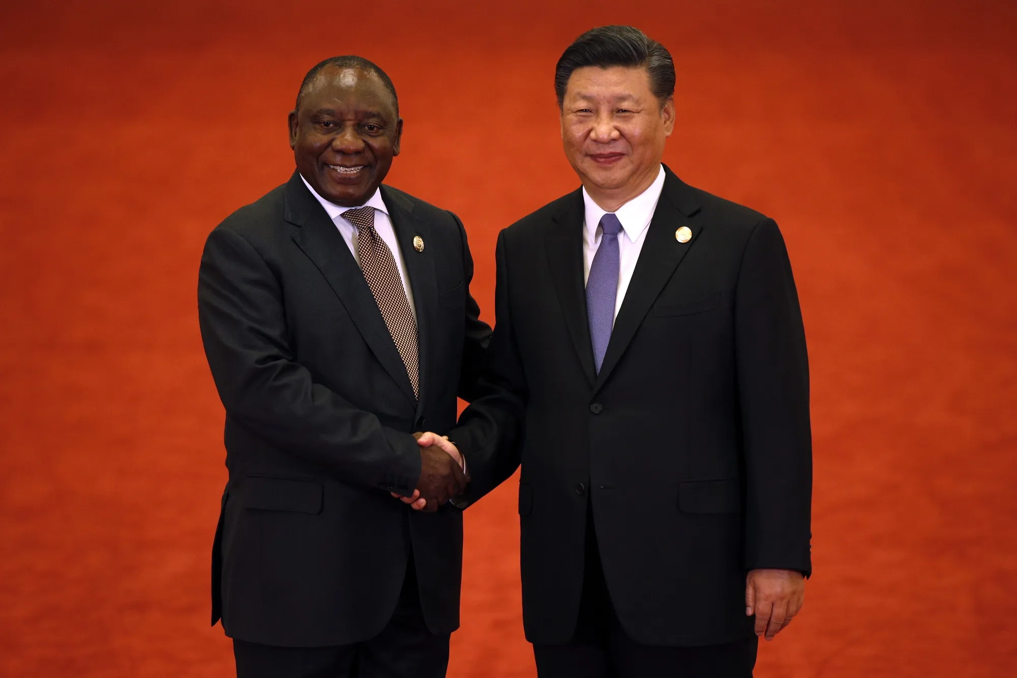 Cyril Ramaphosa and&nbsp;Xi Jinping in&nbsp;2018.