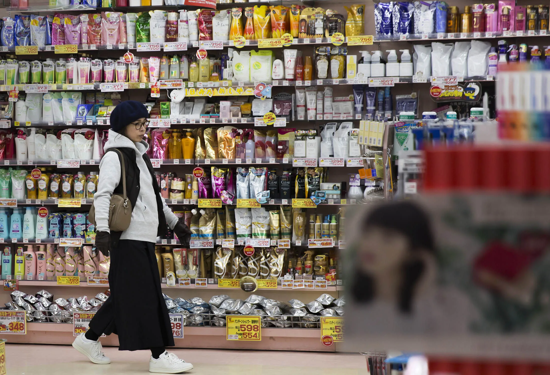 A shopper in Fukuoka, Japan in January.
