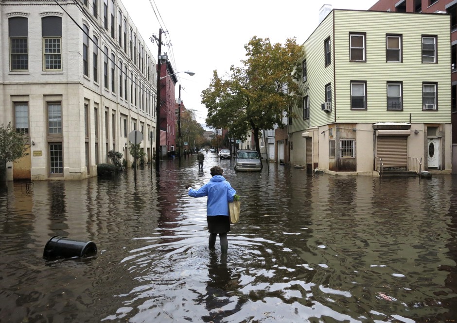 Floodwaters in Hoboken on October 31, 2012. 