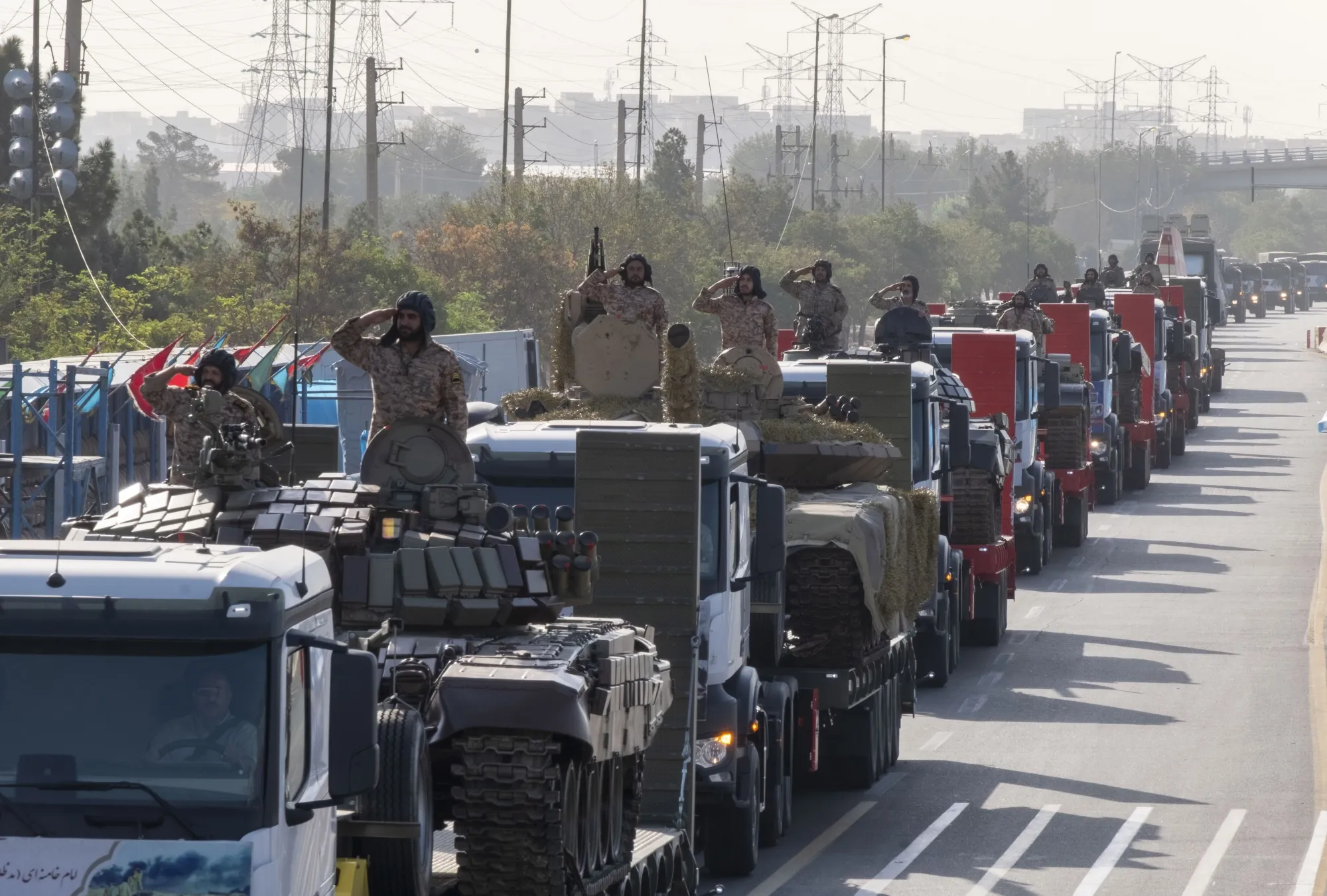 Military personnel of the Islamic Revolutionary Guard Corps during a military parade commemorating the anniversary of the Iran-Iraq War in Tehran, in Sept. 2024.