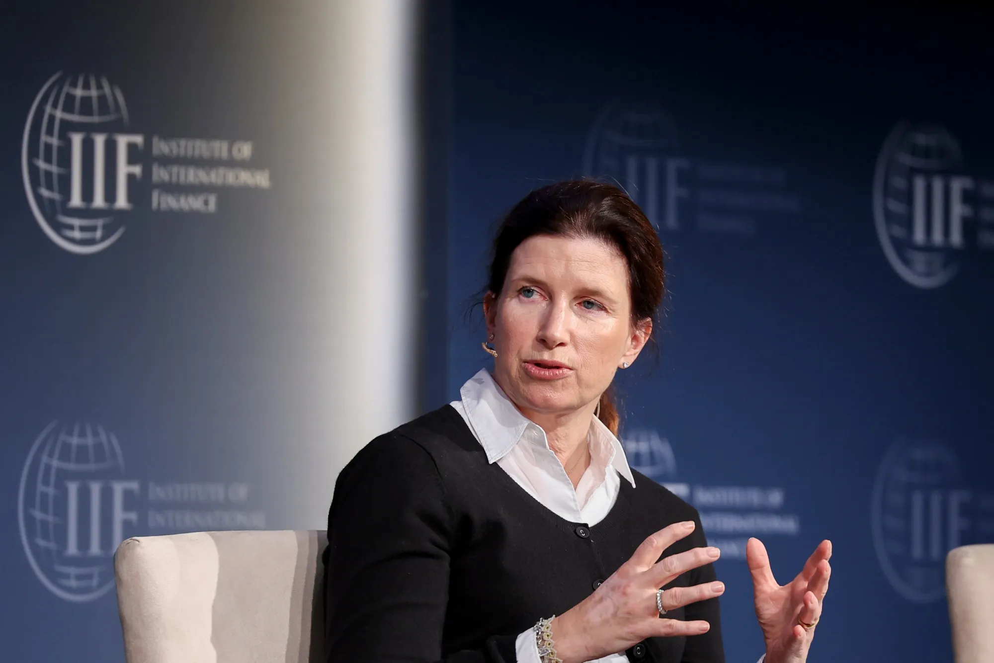 Bettina Orlopp at the Institute of International Finance&nbsp;during the annual meetings of the IMF and World Bank in Washington, DC, on Oct. 25.