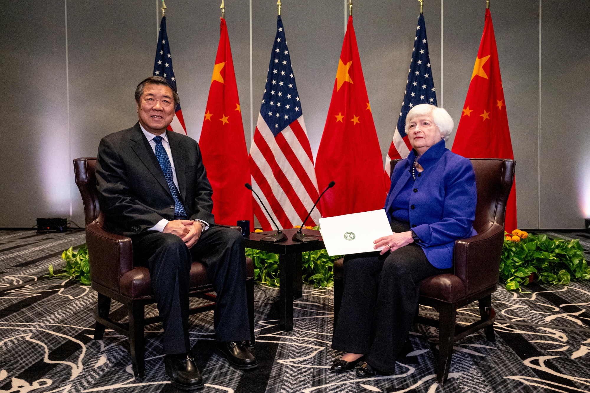 Treasury Secretary Yellen Meets China's Vice Premier He Lifeng