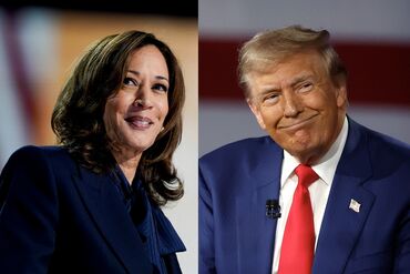 Kamala Harris and Donald Trump Diptych