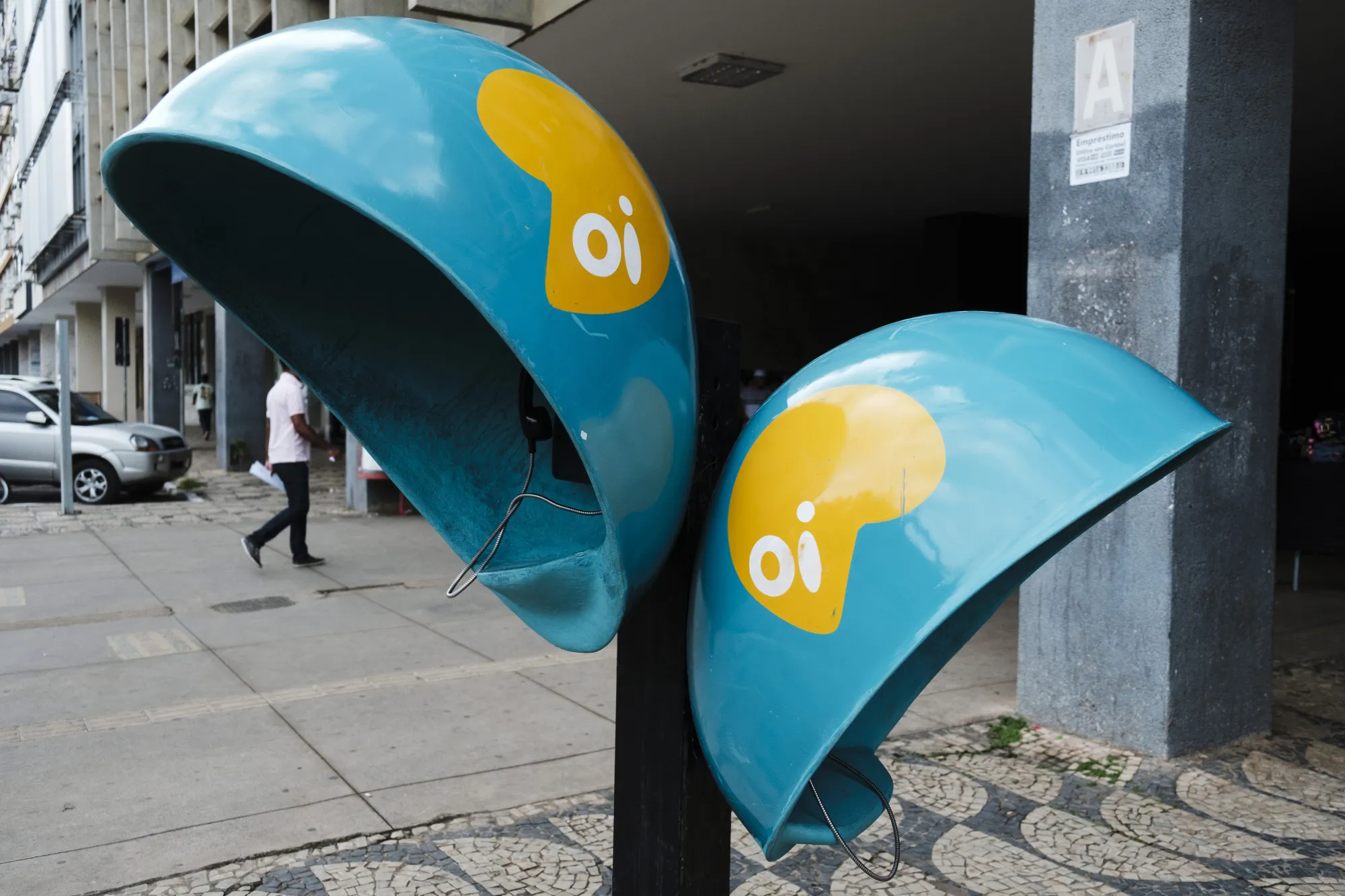 Oi SA telephone booths in Brasilia.