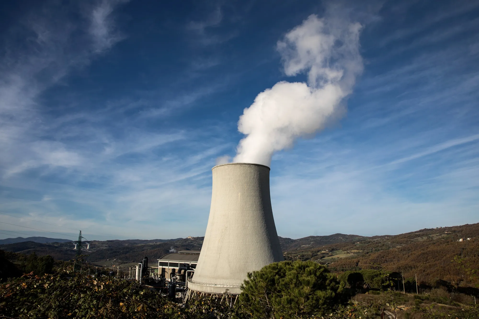 An Enel geothermal power station&nbsp;in Sasso Pisano, Italy.