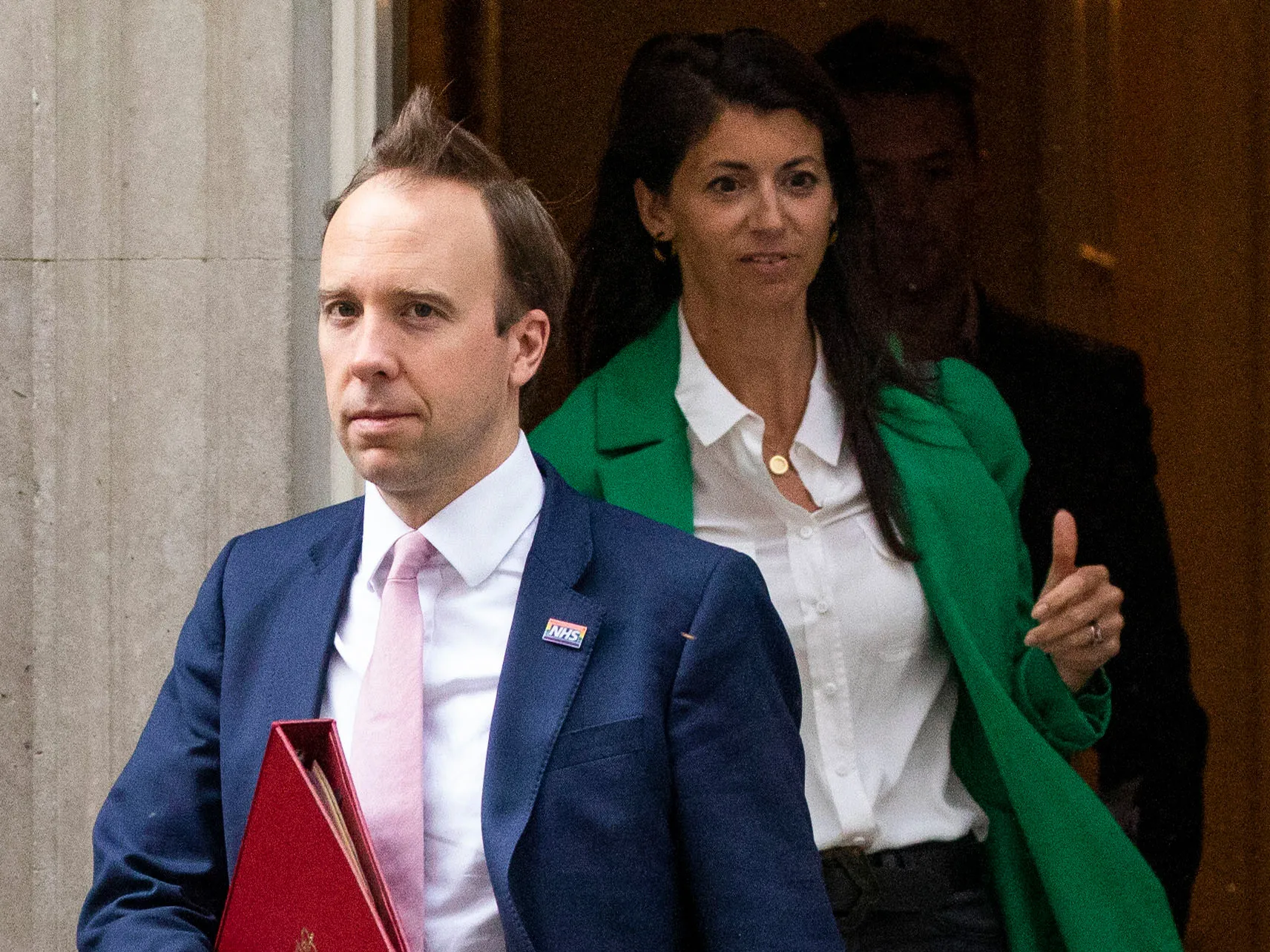 Matt Hancock and aide&nbsp;Gina Coladangelo depart&nbsp;10 Downing Street in May 2020.