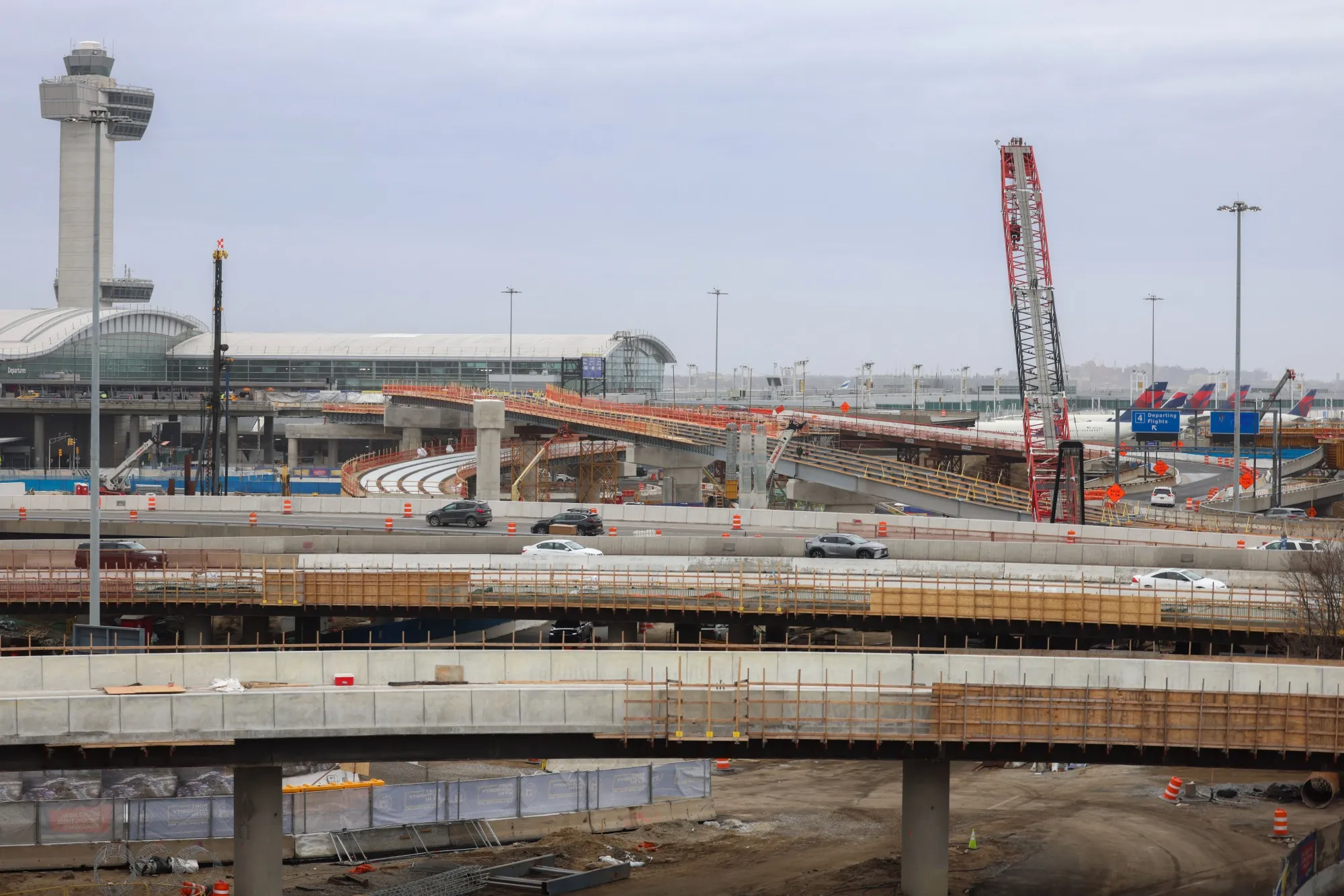 Construction at John F. Kennedy International Airport in New York.