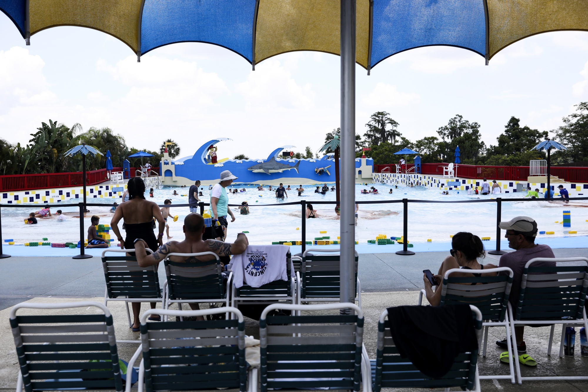 Visitors use the wave pool at the Legoland theme park in Winter Haven, Florida, on June 10.
