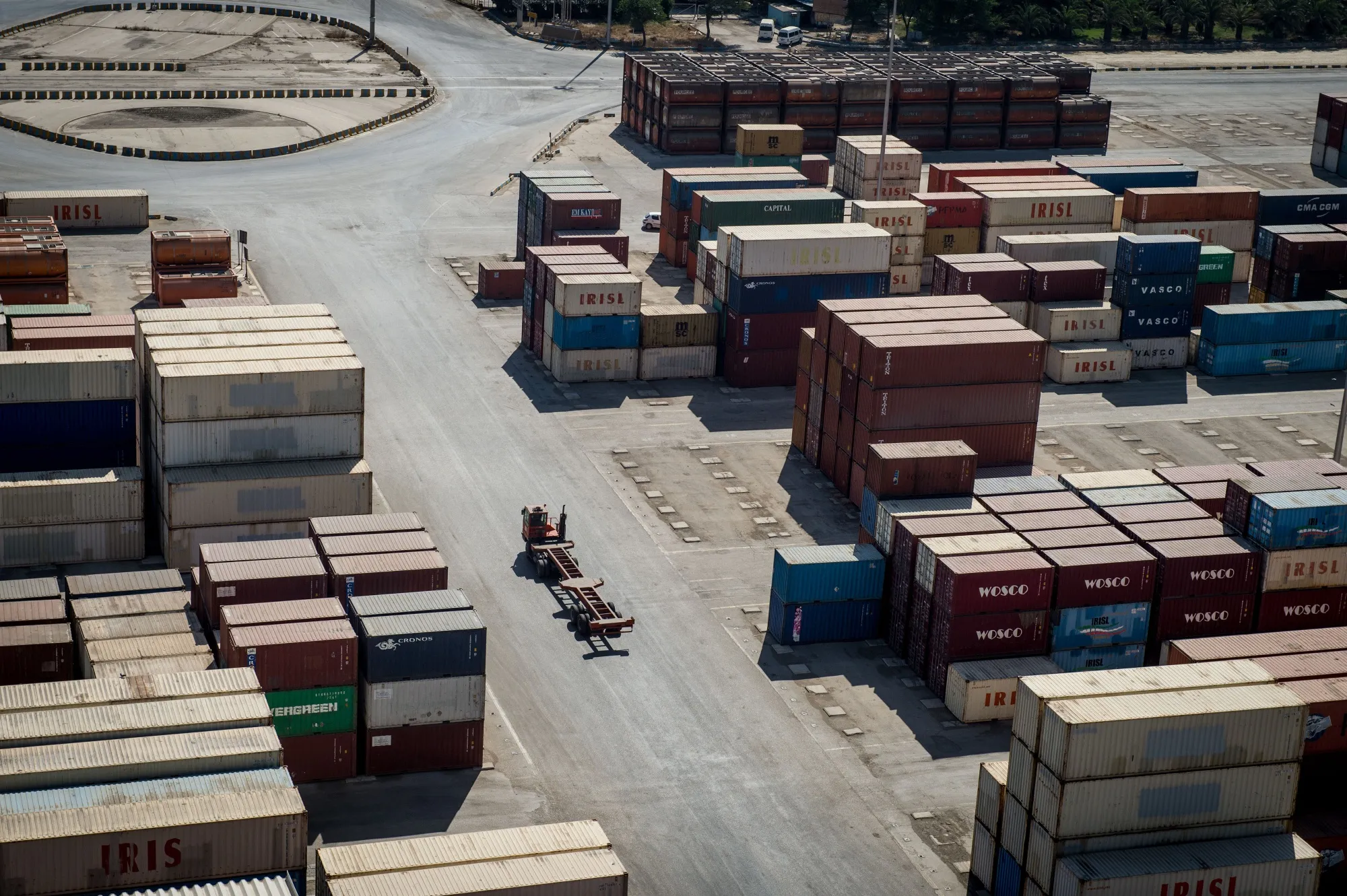 Shipping containers at the&nbsp;port in Bandar Imam Khomeini, Iran.