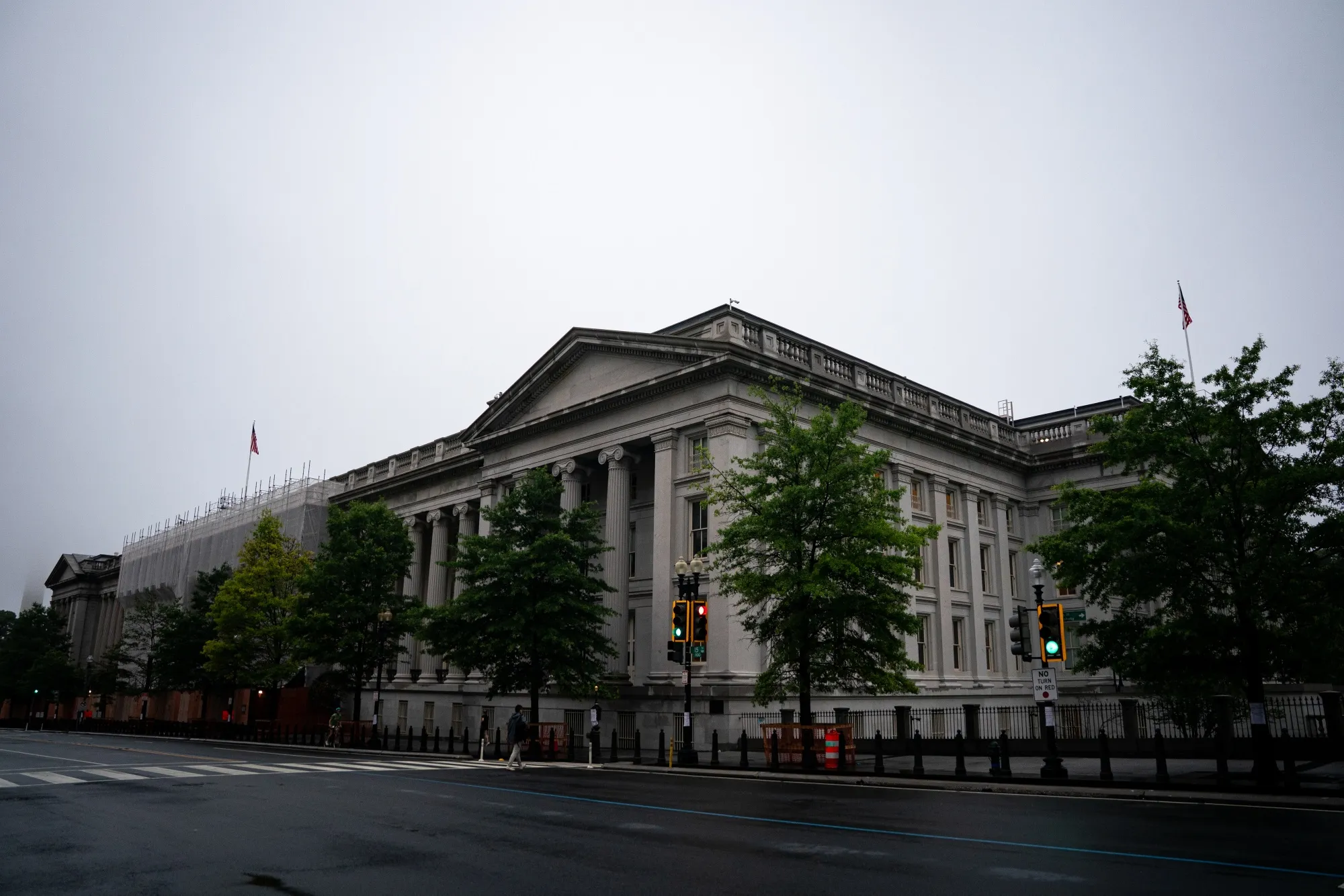 The US Treasury building in Washington.
