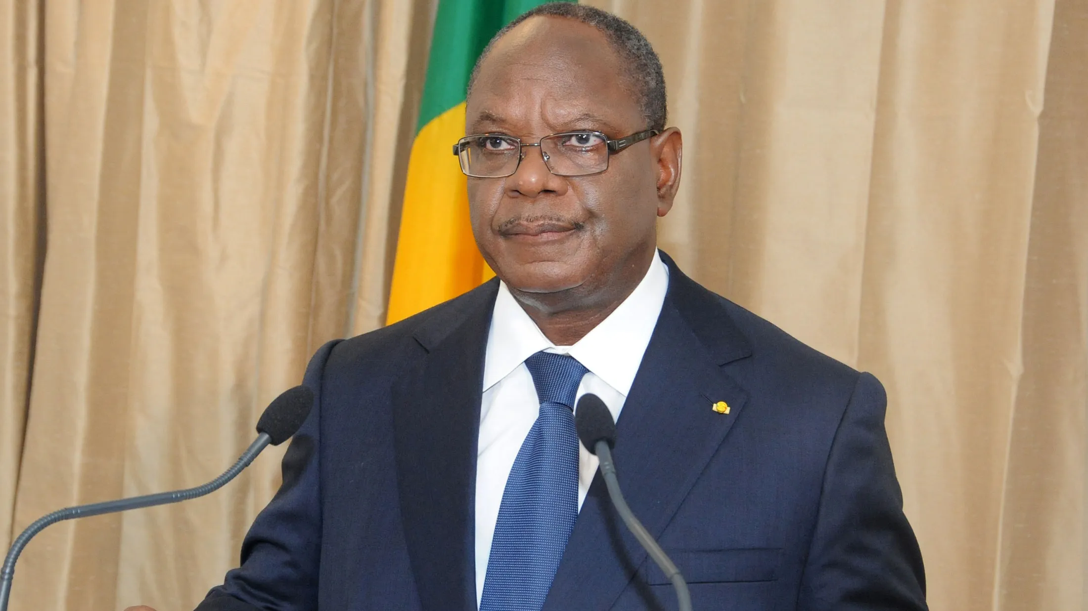 President Ibrahim Boubacar Keita of Mali speaks on Oct. 2, 2013, in Bamako.
