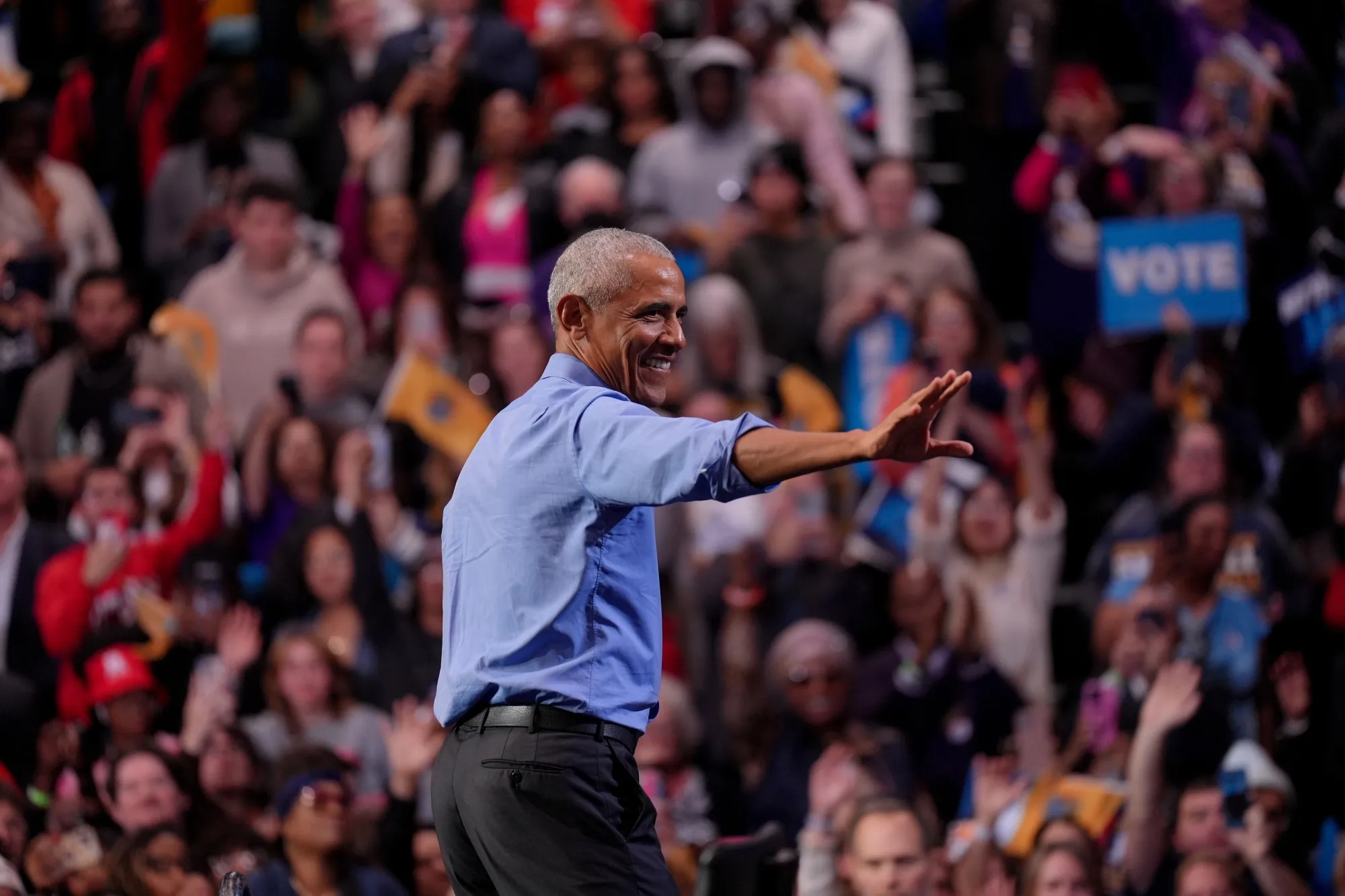 Barack Obama during a campaign event&nbsp;in Newark, New Jersey, on Nov. 1.
