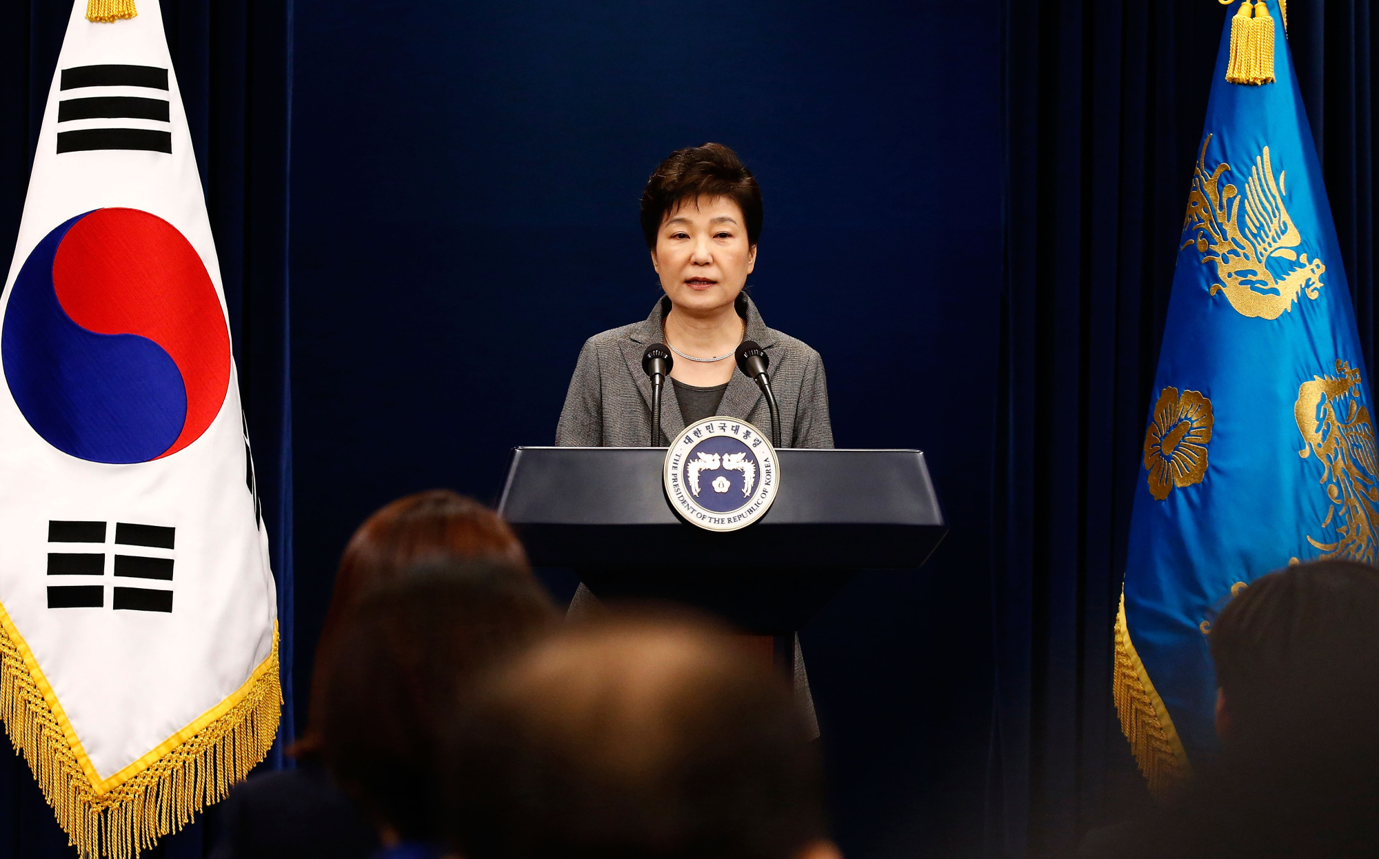 Park Geun-hye addresses the nation on Nov. 29.

