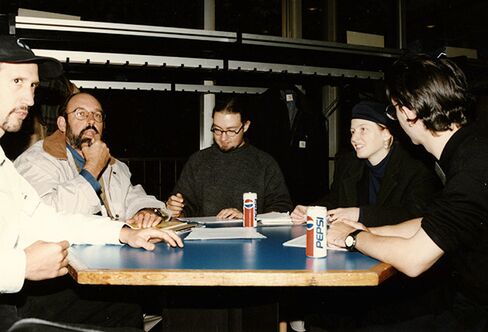 Hoefler (center) and Frere-Jones (far right) at the ATypI conference in 1996